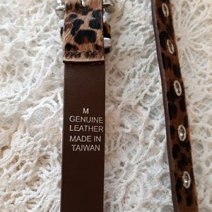 Express cheetah print faux fur Belt